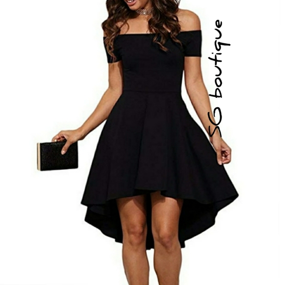 🆕⭐Black off shoulder high-low dress⭐ - Picture 2 of 6